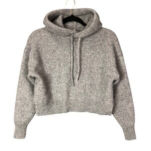 The Group by Babaton Aritzia 100% Cashmere Luxe Cropped Hoodie Gray Small
